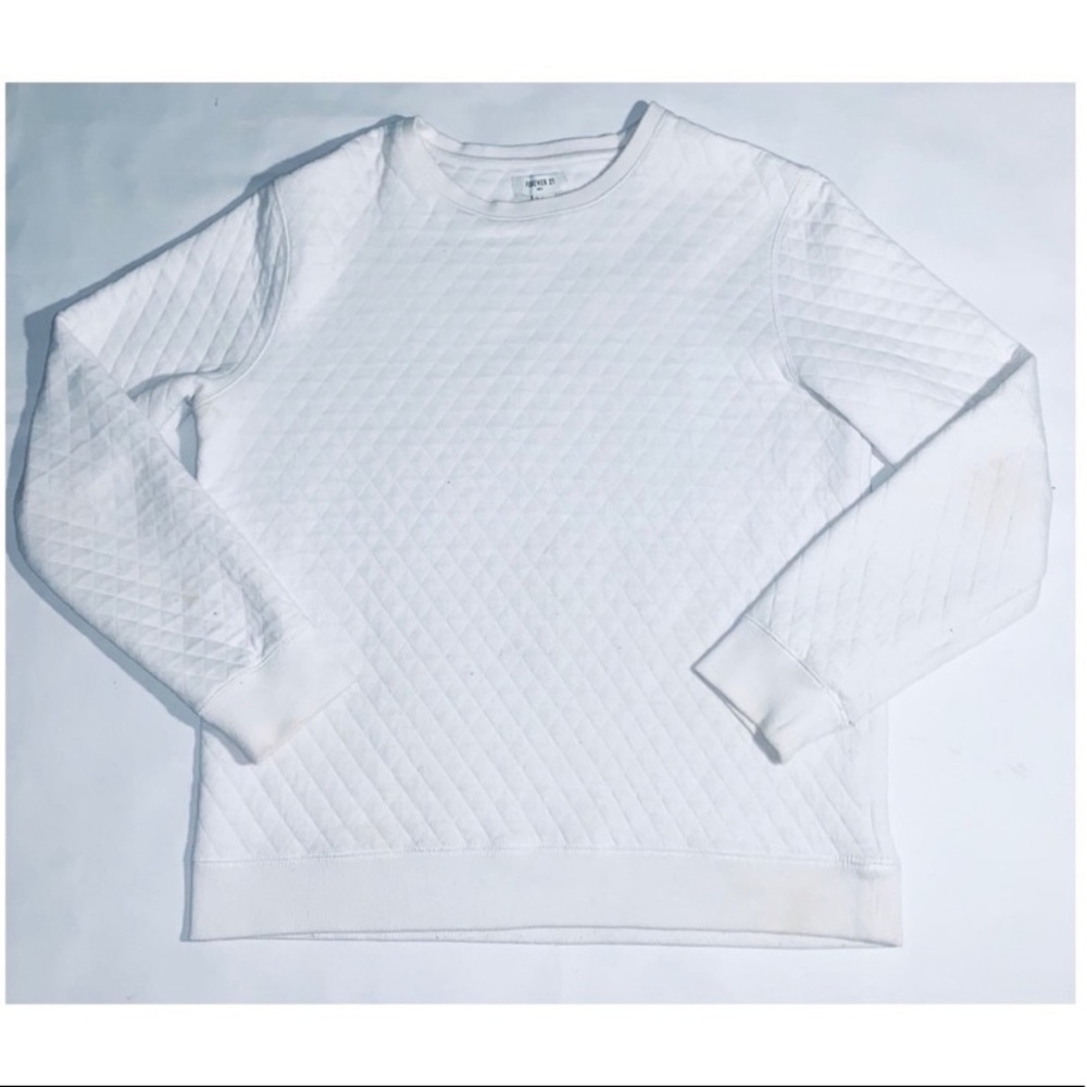 Forever 21 Men White Crew Neck (L)